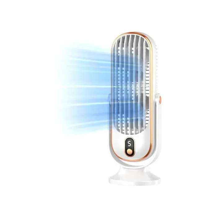 Ventilateur de bureau – Double flux 5 vitesses LED rotation 720° silencieux USB rechargeable – Pour chambre bureau
