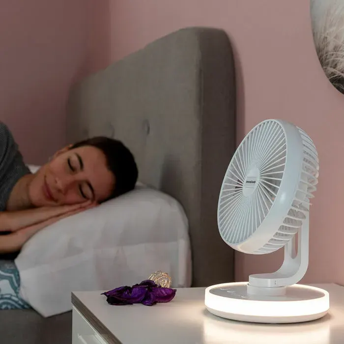 Ventilateur de bureau - InnovaGoods - FanLed - Rechargeable - LED - Blanc