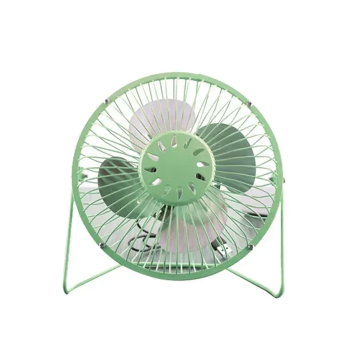 Ventilateur de bureau – Métal silencieux USB – Pour bureau et voyage – 4 pouces Vert