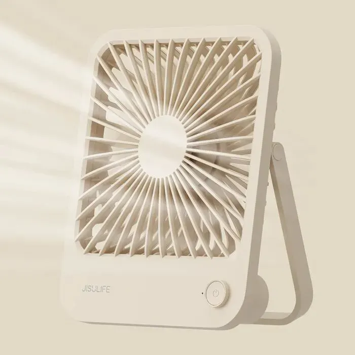 Ventilateur de bureau petit ventilateur à piles ventilateur portable pliable à 180 ° 4 vitesses réglables ultra silencieux pour l