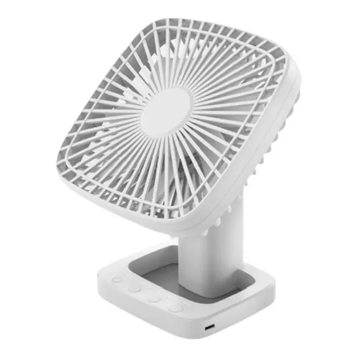 Ventilateur de Bureau Portable Chargement USB 4 Vitesses avec Fonction de Minuterie et Indicateur de Batterie Idéal pour