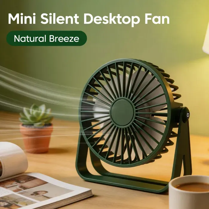 Ventilateur de bureau portable mini ventilateur USB rechargeable ultra silencieux adapté à la maison au bureau à létud[VV389]