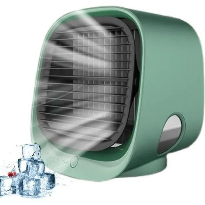 Ventilateur de bureau portable USB - Rafraîchisseur dair silencieux avec humidificateur pour maison bureau voyage