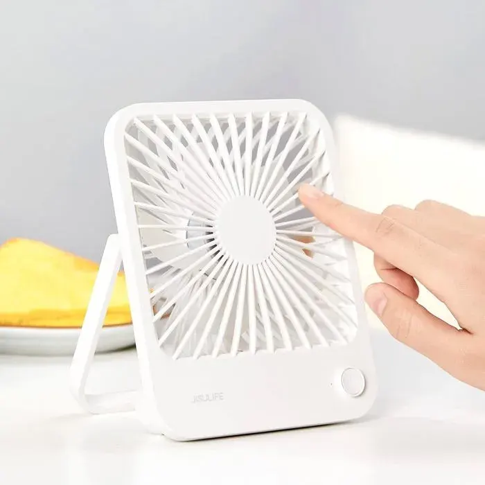 Ventilateur de bureau rechargeable 4 500 mAh pliable à 180° portable 4 niveaux réglables longue durée de vie
