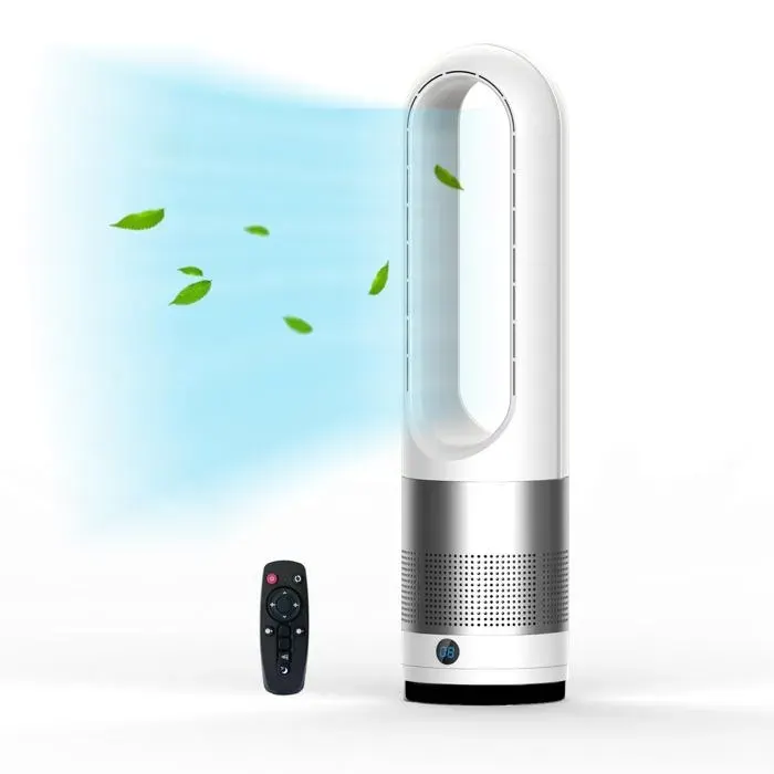 Ventilateur de Bureau Sans Pales 4000-5600RPM – Tour Oscillante à 80° Minuterie Intelligente 8H Ultra Silencieux Nettoyage