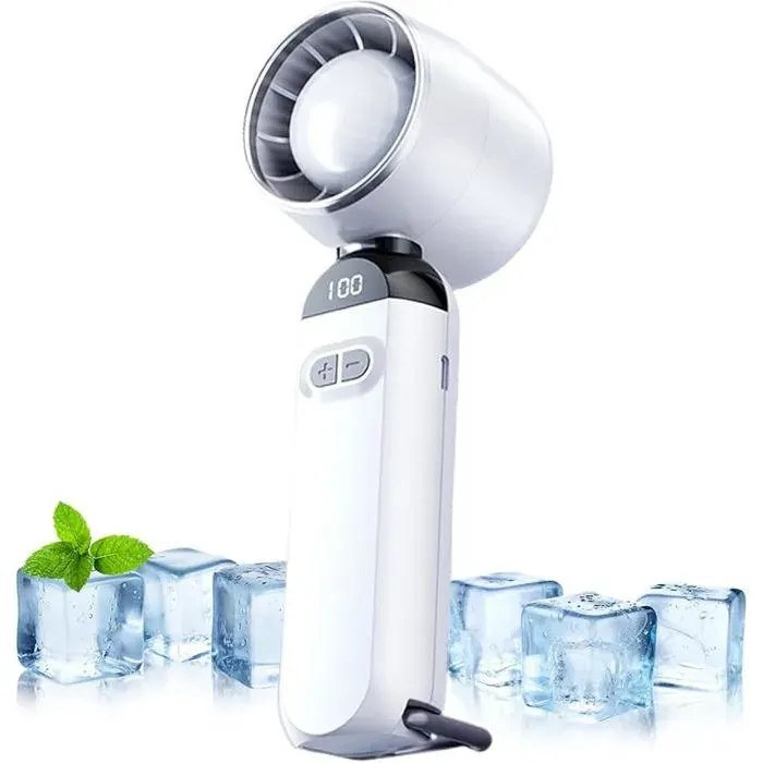 Ventilateur de Bureau Sans Pales Rechargeable 100 VitessesMini Ventilateur Silencieux pour Camping Plage Bureau et Salle de Sport