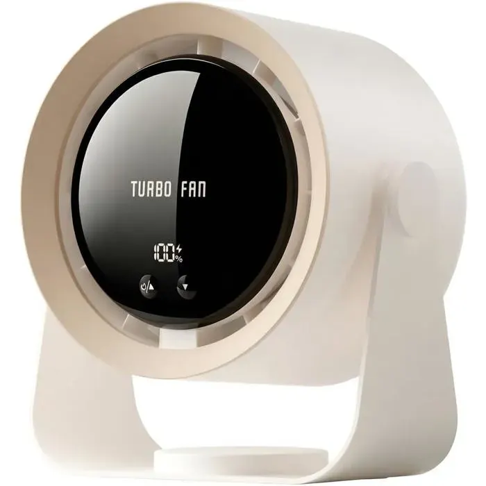 Ventilateur de bureau silencieux - Refluxe - Rechargeable USB - Batterie 5400 mAh - Écran LED