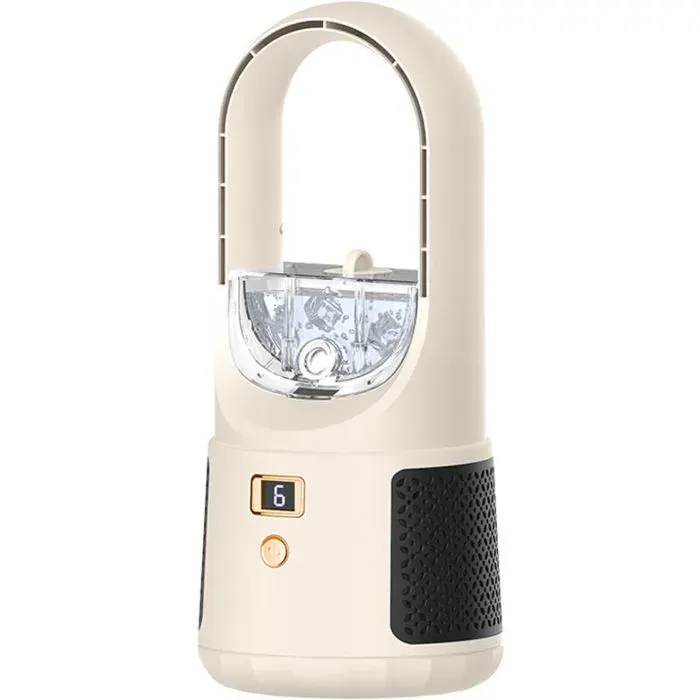 Ventilateur de bureau silencieux sans pales – Portable et léger – 6 vitesses réglables – Rechargeable par USB pour petits espaces