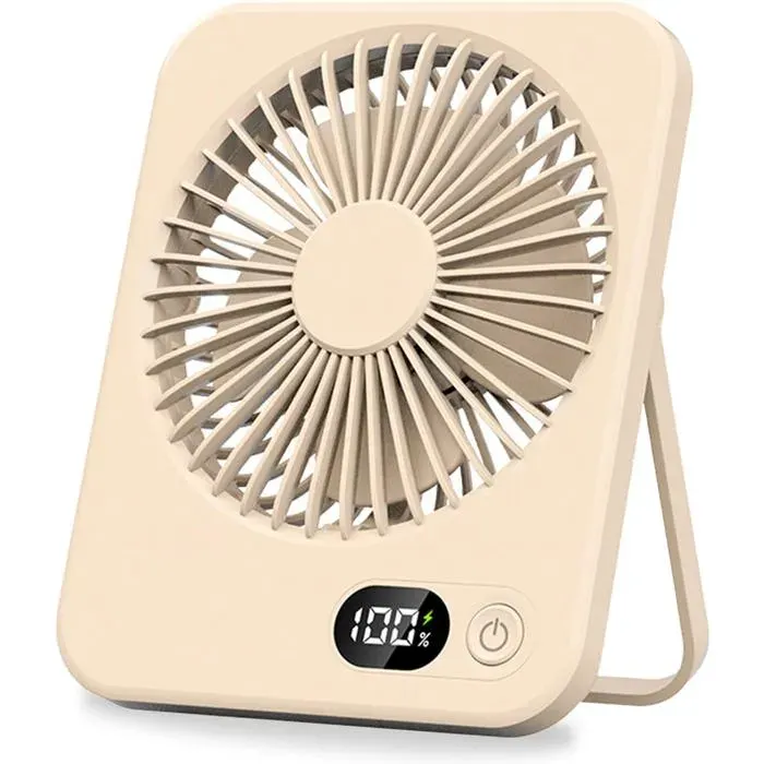 Ventilateur de Bureau - TANDE - Mini Silencieux - Inclinable 180° - USB - Kaki
