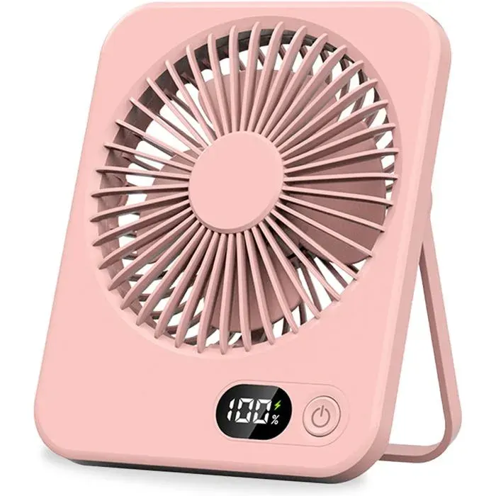 Ventilateur de Bureau - TANDE - Mini Silencieux - USB - Inclinable - Rose