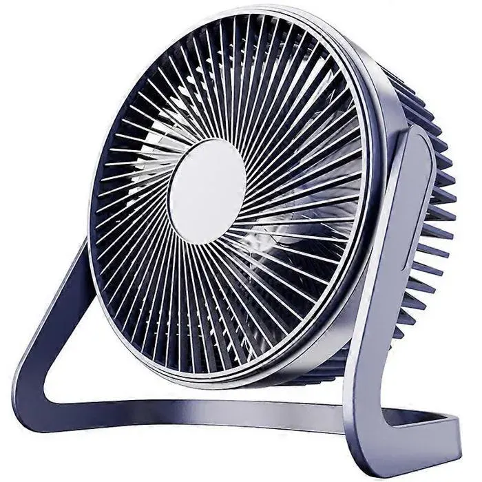 Ventilateur de bureau USB 1 ventilateur de bureau bleu 3 vitesses rotation à 360° silencieux portable idéal pour le bureau.