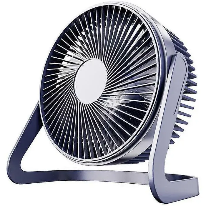 Ventilateur de bureau USB 1 ventilateur de bureau bleu 3 vitesses rotation à 360° silencieux portable idéal pour le bureau.