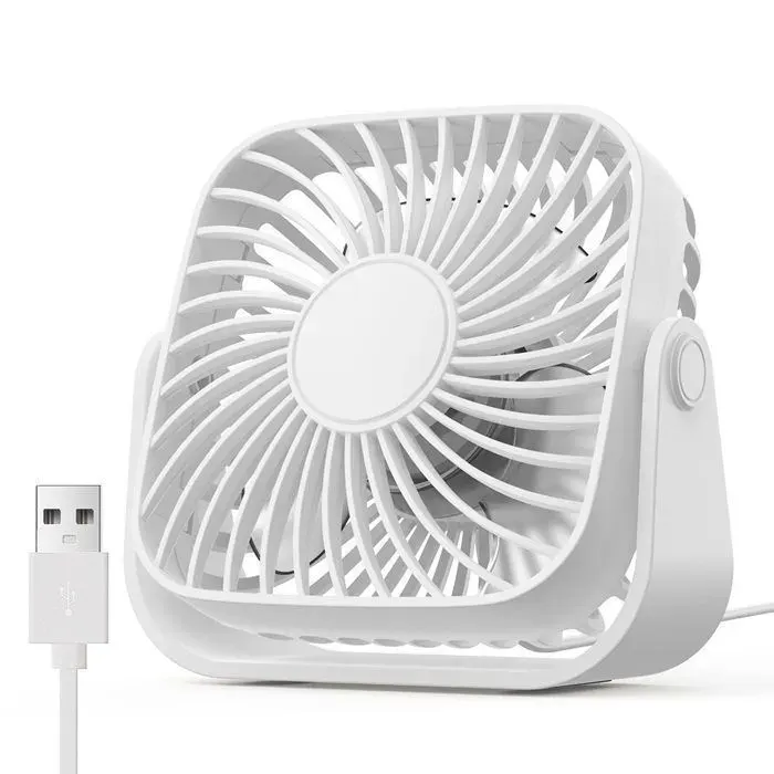 Ventilateur de bureau USB - 3 vitesses - flux air puissant et silencieux - tête rotative 360° pour bureauchambre - BLA VENTILATEUR