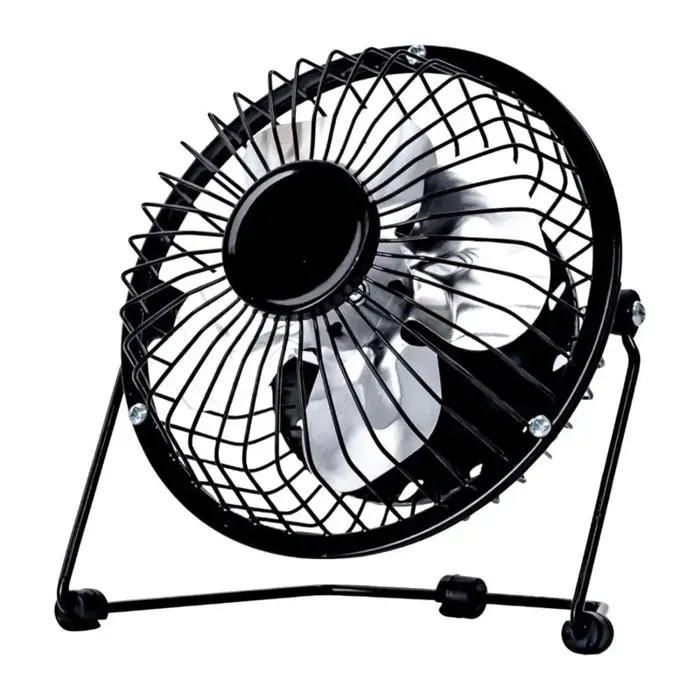 Ventilateur de bureau USB 4 pouces petit ventilateur de table noir mat pour bureau chambre et dortoir