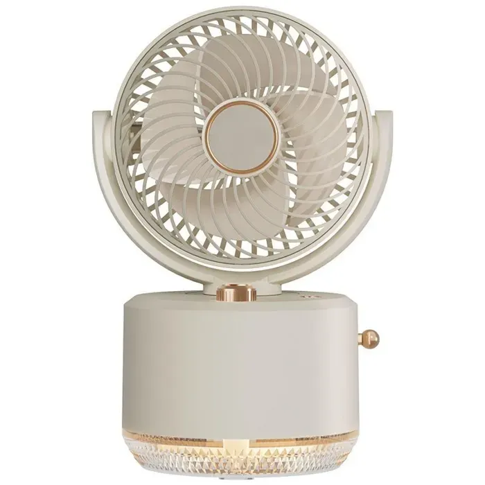 Ventilateur de Bureau USB avec Brumisateur 3 Vitesses Silencieux Oscillant avec Lampe d’Ambiance pour Bureau