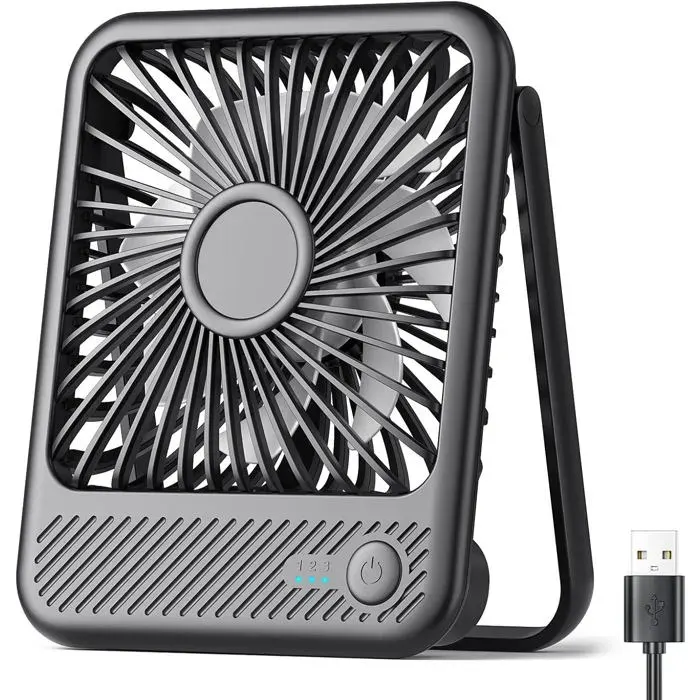 Ventilateur de bureau USB - Koonie - Ultra silencieux 35 dB - Réglable à 180° - 3 vitesses - Alimentation USB-C
