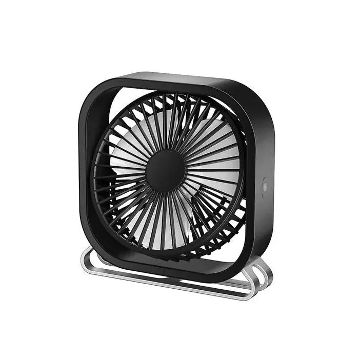 Ventilateur de bureau USB Mini ventilateur de bureau Rotation à 180° Portable Silencieux 3 vitesses Réglable Noir