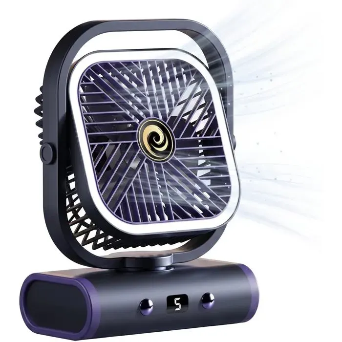 Ventilateur de bureau USB pour chambre à coucher ventilateur de table silencieux à 5 vitesses avec 90 ° oscillant