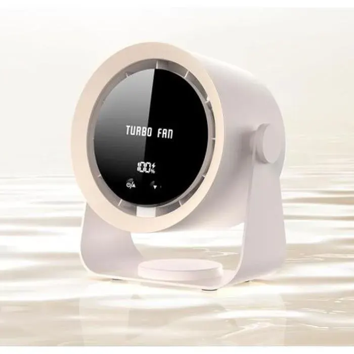 Ventilateur de Bureau USB Rechargeable 5 Vitesses Ultra Silencieux Design Compact et Pratique Inclinaison 90°