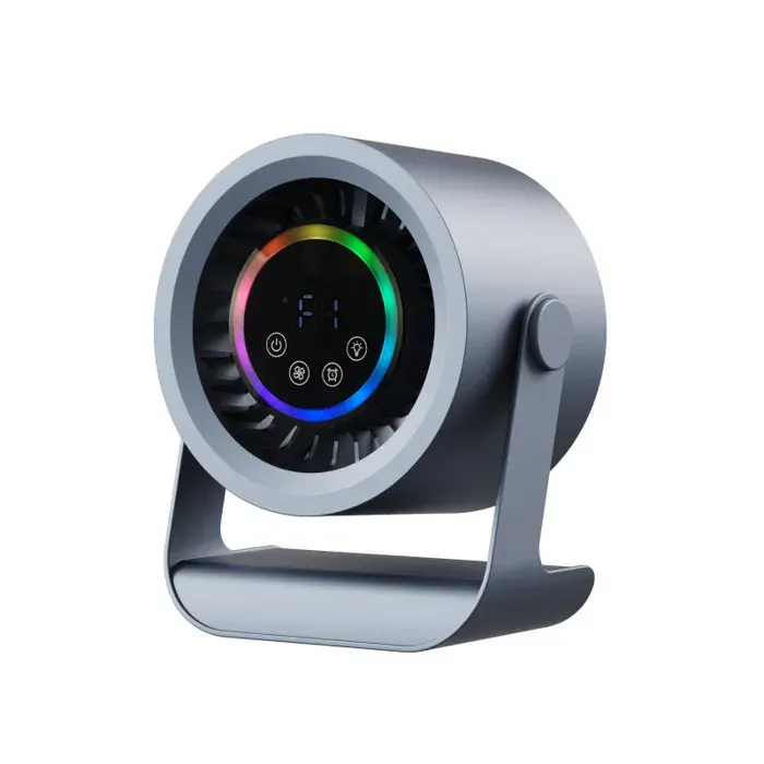 Ventilateur de Bureau USB Rechargeable Ventilateur Portable 3 Vitesses Réglables pour Bureau et Extérieur (Gris)