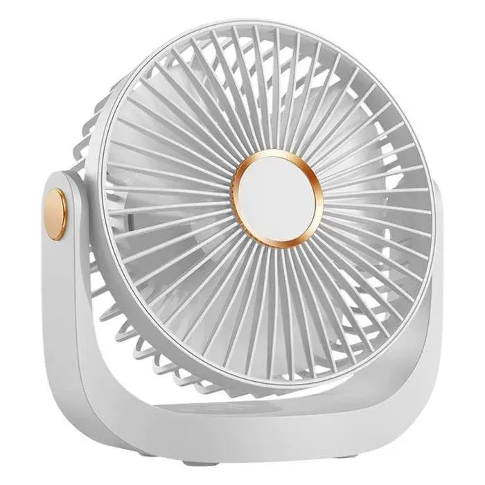 Ventilateur de Bureau USB Silencieux - 5 Vitesses avec Veilleuse & Batterie Rechargeable