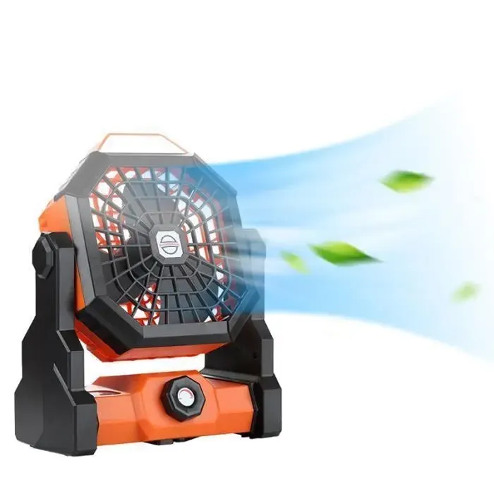 Ventilateur de Bureau Ventilateur avec Lumière LED 3 modes Ventilateur usb Réglable à 270 pour Maison Camping et Bureau