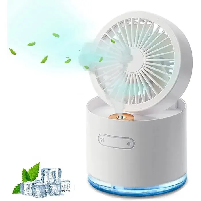 Ventilateur de Bureau - ZGEER - Mini Ventilateur USB - Humidificateur - 300 ml - Portable