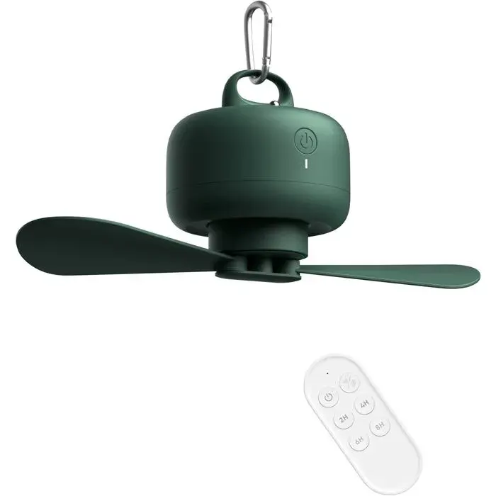 Ventilateur de camping 8000mAh à piles rechargeable par USB avec télécommande pales de ventilateur amovibles 4 vitesses