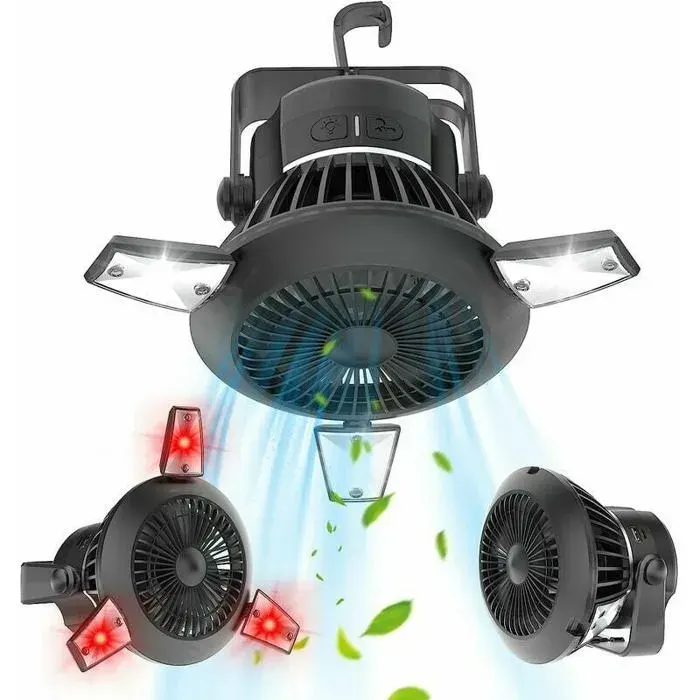 Ventilateur de Camping avec Ventilateur de Tente Portable lger Ventilateur de Camping Rechargeable pour Tente couleurs mu Largeight