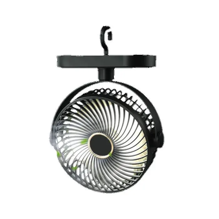 Ventilateur de camping portable avec lanterne LED - rechargeable à piles avec crochet de suspension pour tente voiture