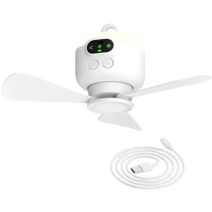 Ventilateur de camping portable ventilateur de plafond pour tentes rechargeable 8000 mAh avec lumière et crochet minuterie et