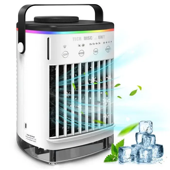 Ventilateur de climatisation à 4 vitesses ventilateur de refroidissement par pulvérisation - TepidBee - lumière colorée VENTILATEUR