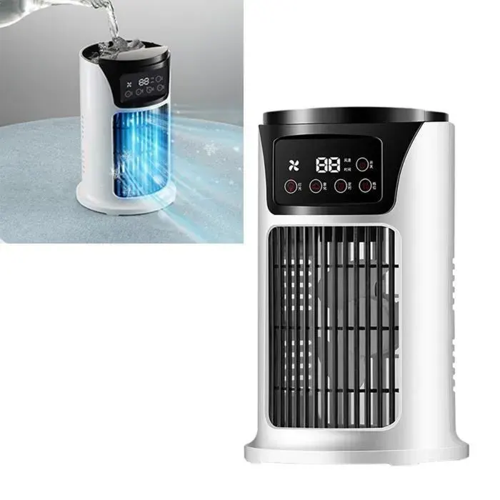 Ventilateur de climatisation à pulvérisation - - USB - Blanc - Puissant - Polyvalent .