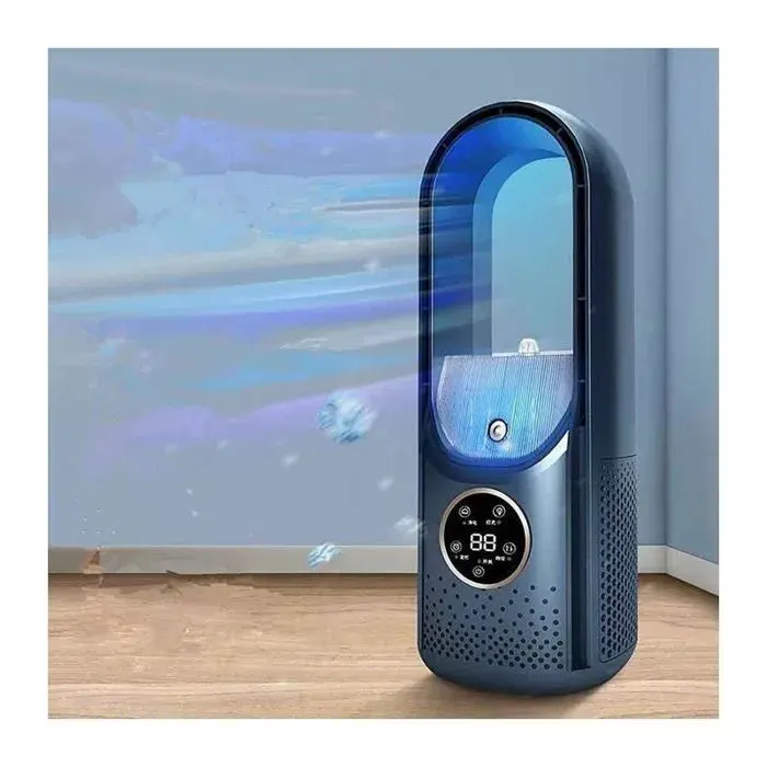 Ventilateur de climatisation brumisateur USB silencieux 6 vitesses réglables 240 x 455 mm bleu-AquaForge