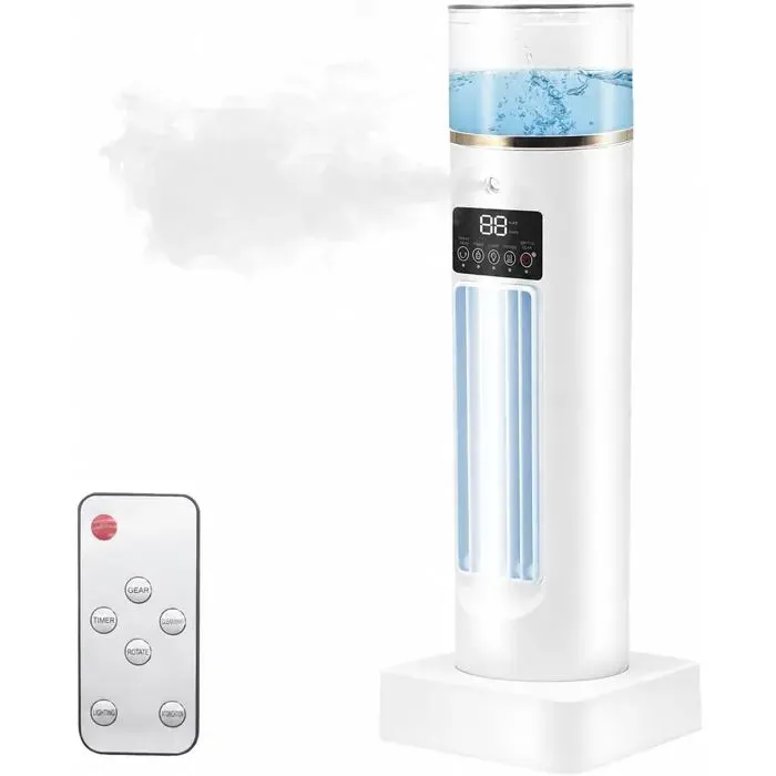 Ventilateur de climatisation portable 6 vitesses réservoir 100ml refroidissement 3S télécommande minuterie 6H chambre