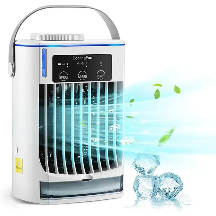 Ventilateur de climatisation portable mini refroidisseur dairtrois vitesses de vent deux modesgrand réservoir deau de 500 ml