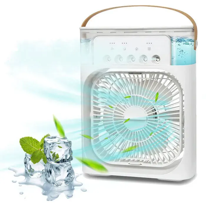 Ventilateur de climatiseur portable 4 sur 1 mini ventilateur de refroidissement personnel avec spray a brume deau