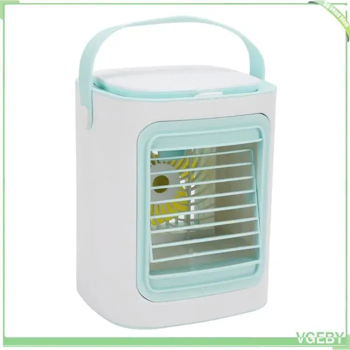 Ventilateur de climatiseur portable - FAFEICY - Mini - Rechargeable USB - 3 vitesses 2 modes brume - 7 couleurs LED