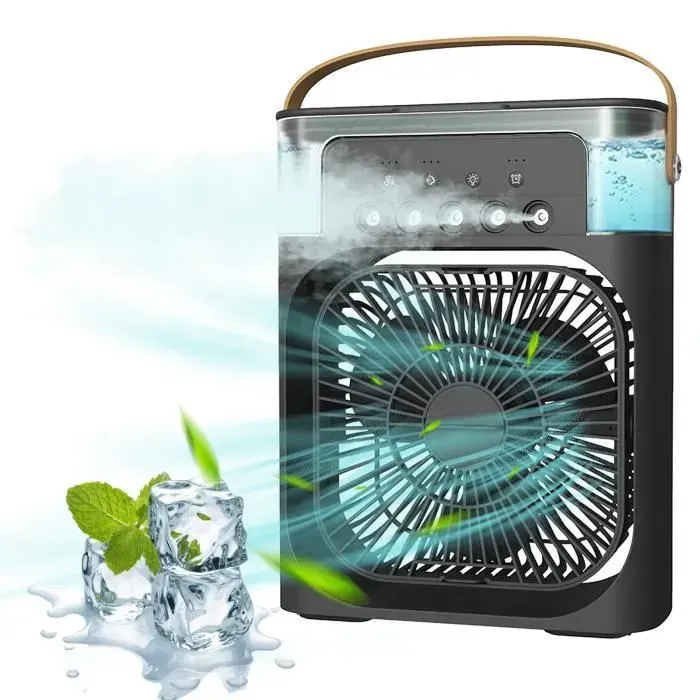 Ventilateur de climatiseur portable - PRUMYA - Mini ventilateur 4 en 1 - 10W - USB - 3 vitesses
