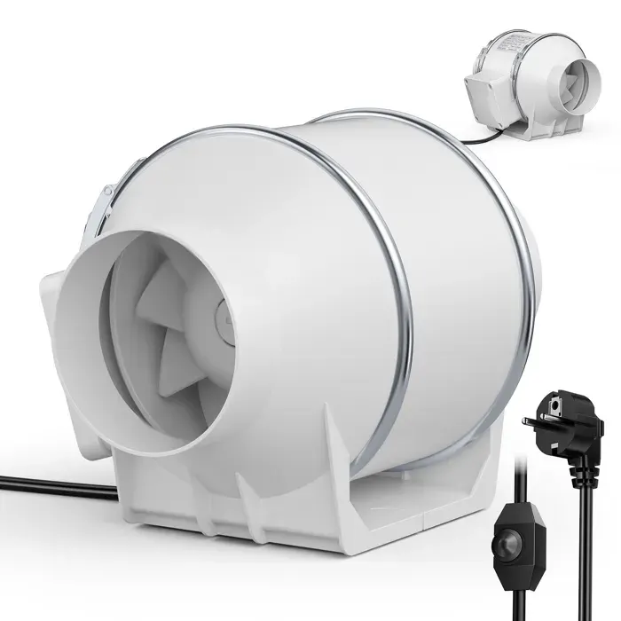 Ventilateur de conduit 4 pouces ventilation en ligne vitesse variable silencieux pour salle de bain cuisine tente de culture