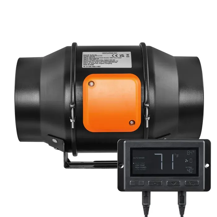 Ventilateur de Conduit en Ligne - DUOKU - 152 cm - 402 CFM - Moteur EC - Contrôleur Température/Humidité