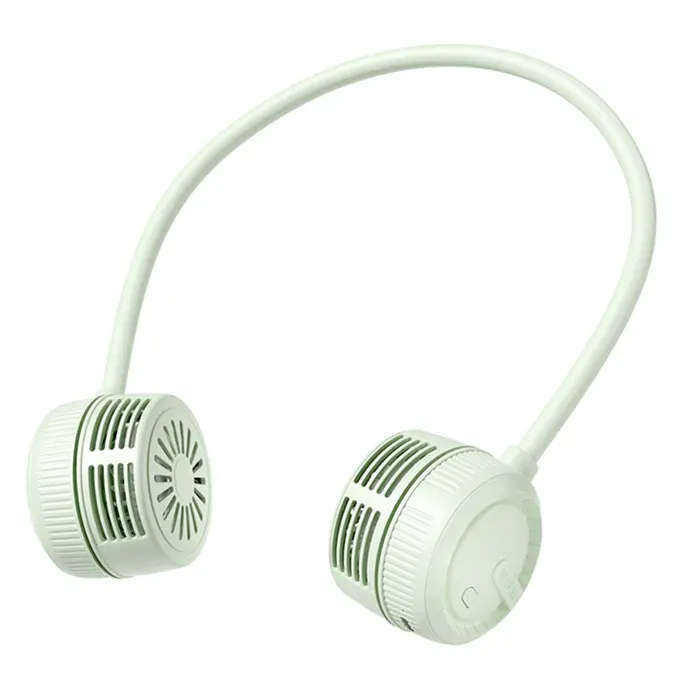 Ventilateur de cou 1000mah - TepidBee - mini ventilateur avec double tête de vent 3 vitesses 360 degree rotation pour extérieur do
