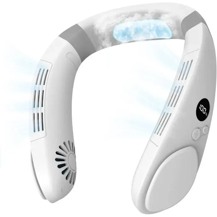 Ventilateur de cou 4400 mAh refroidissement par compresseur rechargeable : un indispensable pour hommes et femmes