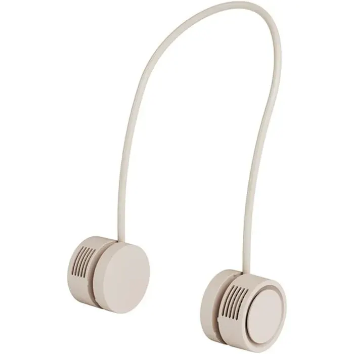 Ventilateur de cou avec moteur léger et compact de poche rotation silencieuse ouverture de ventilation sécurisée couleur abricot