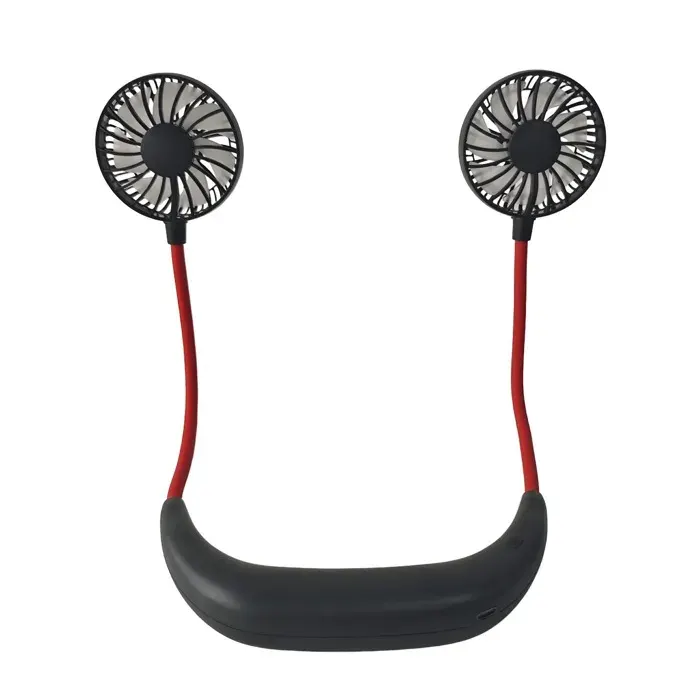 Ventilateur de Cou Double Tête USB Flexible Ultra-Silencieux pour Bureau Voyage Enfant Adulte