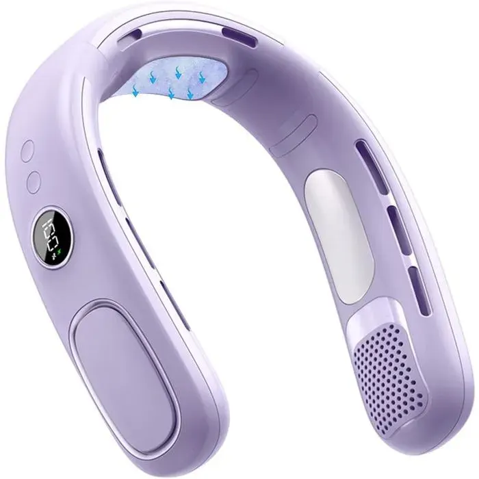 Ventilateur de cou - LIKE NO OTHER - Portable - USB rechargeable - 5 vitesses - Violet