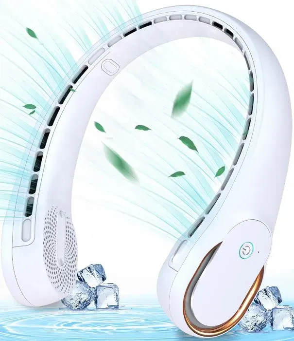 Ventilateur de cou portable - AVEKI - Modèle sans pales - 4000 mAh - Ultra silencieux - 3 vitesses réglables