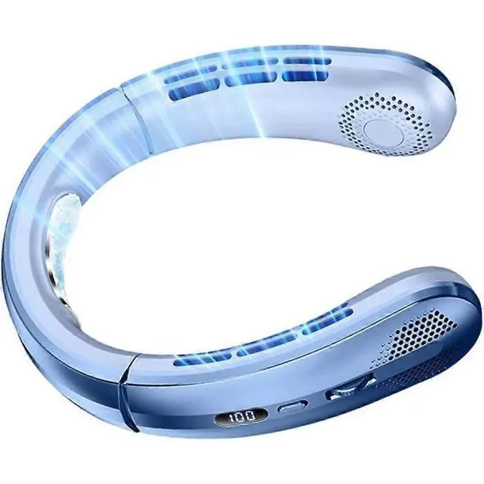 Ventilateur de cou portable - MAS - Sans pales - USB rechargeable - Silencieux anti-emmêlement - Ventilation 360°