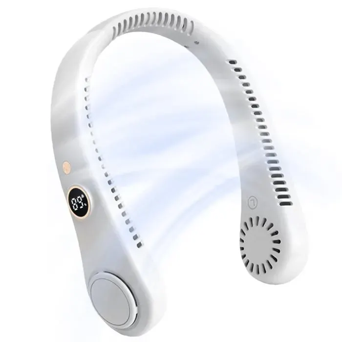 Ventilateur de cou portable rechargeable silencieux USB design casque 5 couches. Meoiruery
