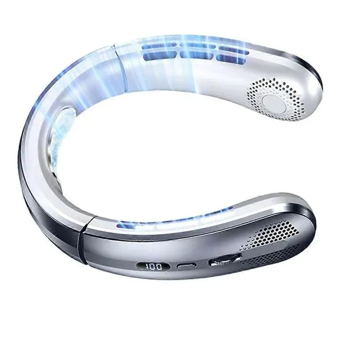 Ventilateur de cou portable sans pales 100 vitesses gris sidéral amélioré